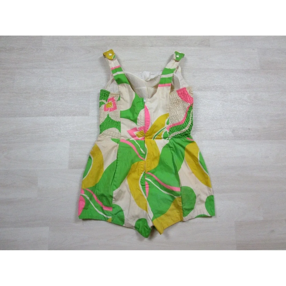 Vintage 60s Sandcastle Swimsuit Size (10) Mod Groovy Hippy Playsuit